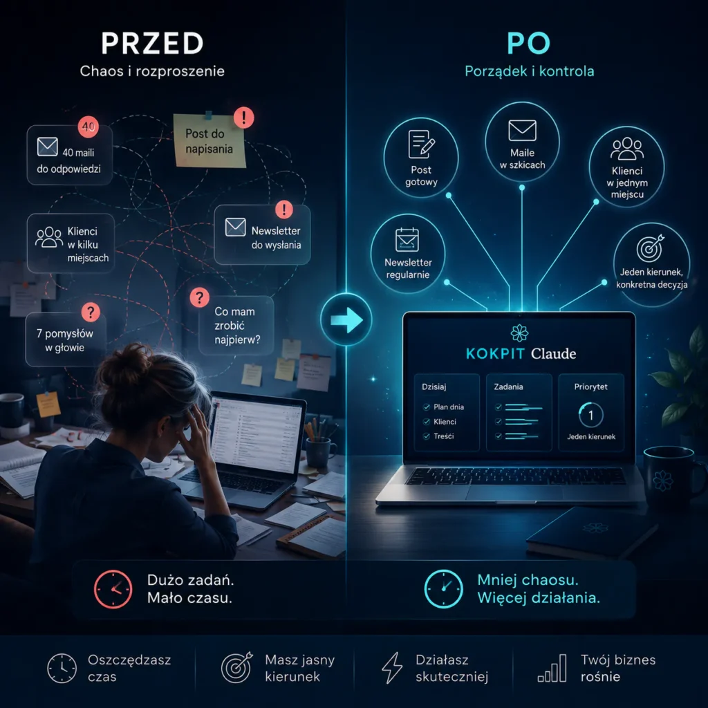 Kokpit Claude przed i po